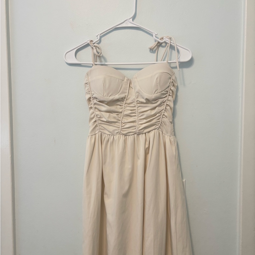 Cream Strapless Dress